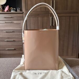 NWT J. Crew Edie Bucket Bag in Italian Leather, Light Portabella